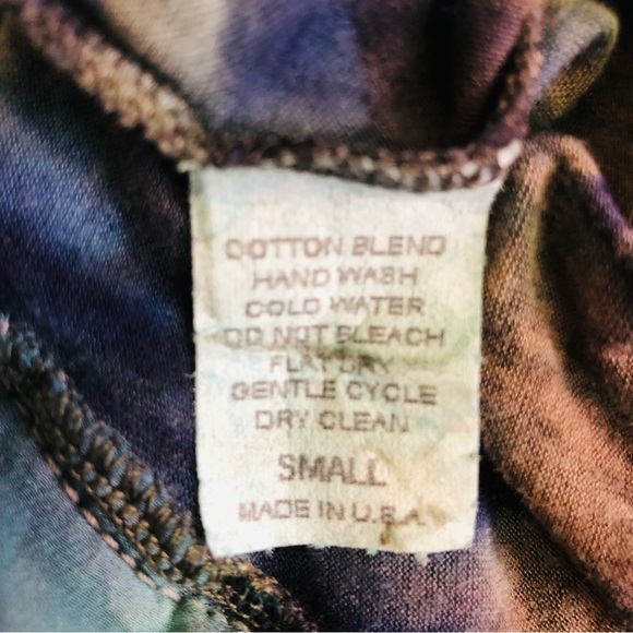 Mezon Woman’s Tie Dyed Burnout Silky Back 3/4 Sleeves Top Size S - Picture 13 of 15